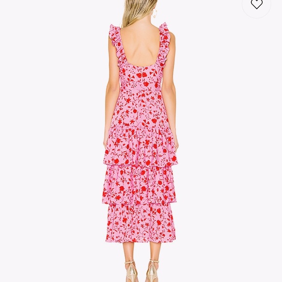 LIKELY NYC Charlotte Dress in Red & Pink Multi - Picture 3 of 9